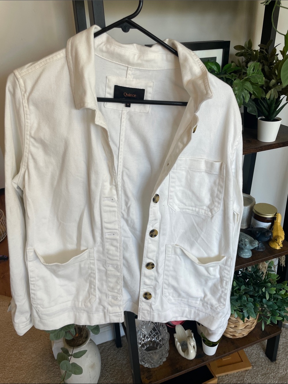 Quince White Button-Front Chore Jacket